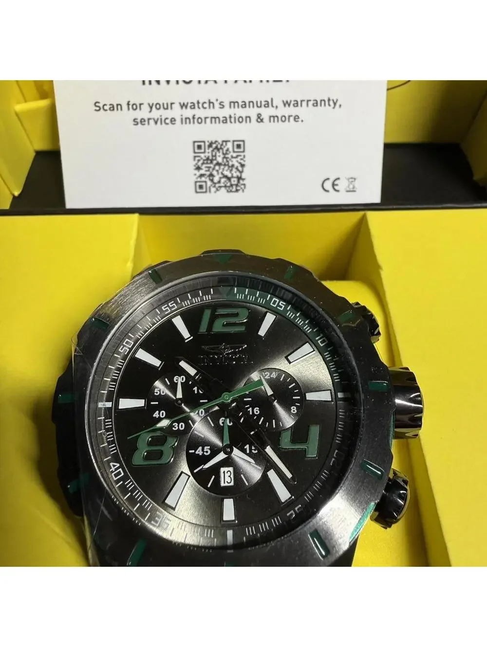 Invicta Tritnite Men's Quartz Chronograph 52mm Black/Green